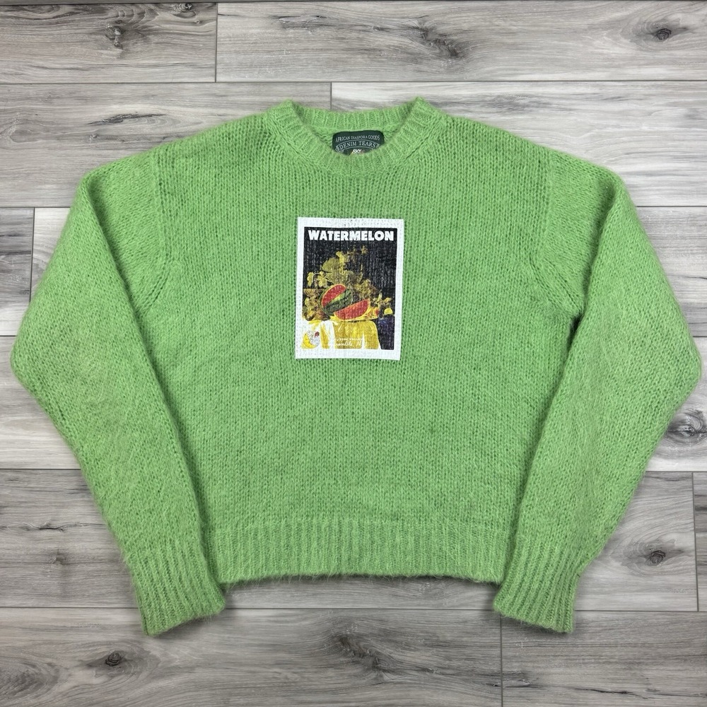 Denim Tears x Sky High Farm Workwear Watermelon Mohair Alpaca Sweater Sz M
